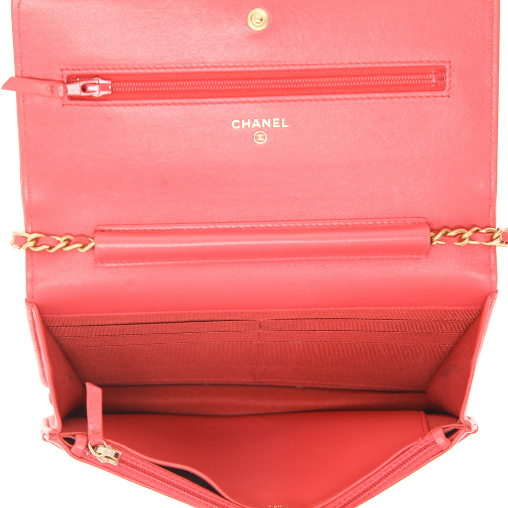 Chanel Wallet on Chain handbag/clutch in pink quilted leather - DETAIL 3