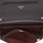 Chanel Wallet on Chain shoulder bag in black chevron quilted leather - DETAIL 3