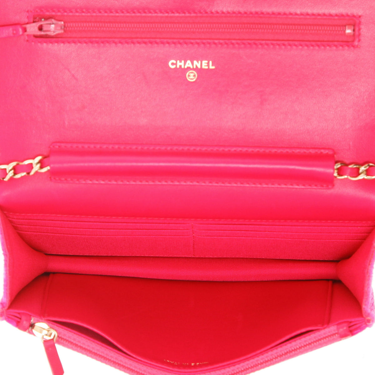 Chanel Wallet on Chain shoulder bag in pink velvet - DETAIL 3
