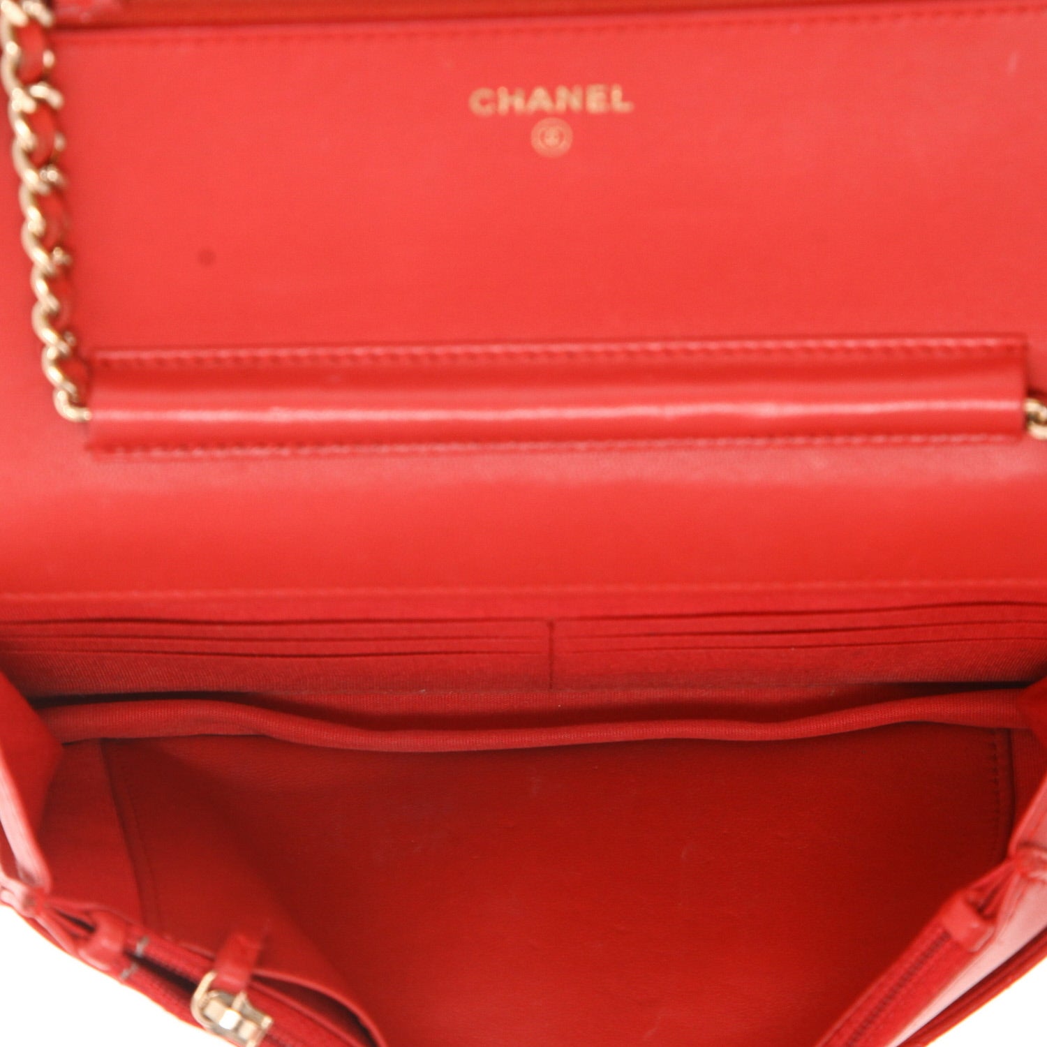 Chanel Wallet on Chain shoulder bag in red quilted leather - DETAIL 3
