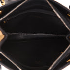 Vintage Chanel 'Shopping' handbag in raffia and black leather - DETAIL 3