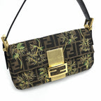 FENDI ZUCCA FLORAL BAGUETTE BAG