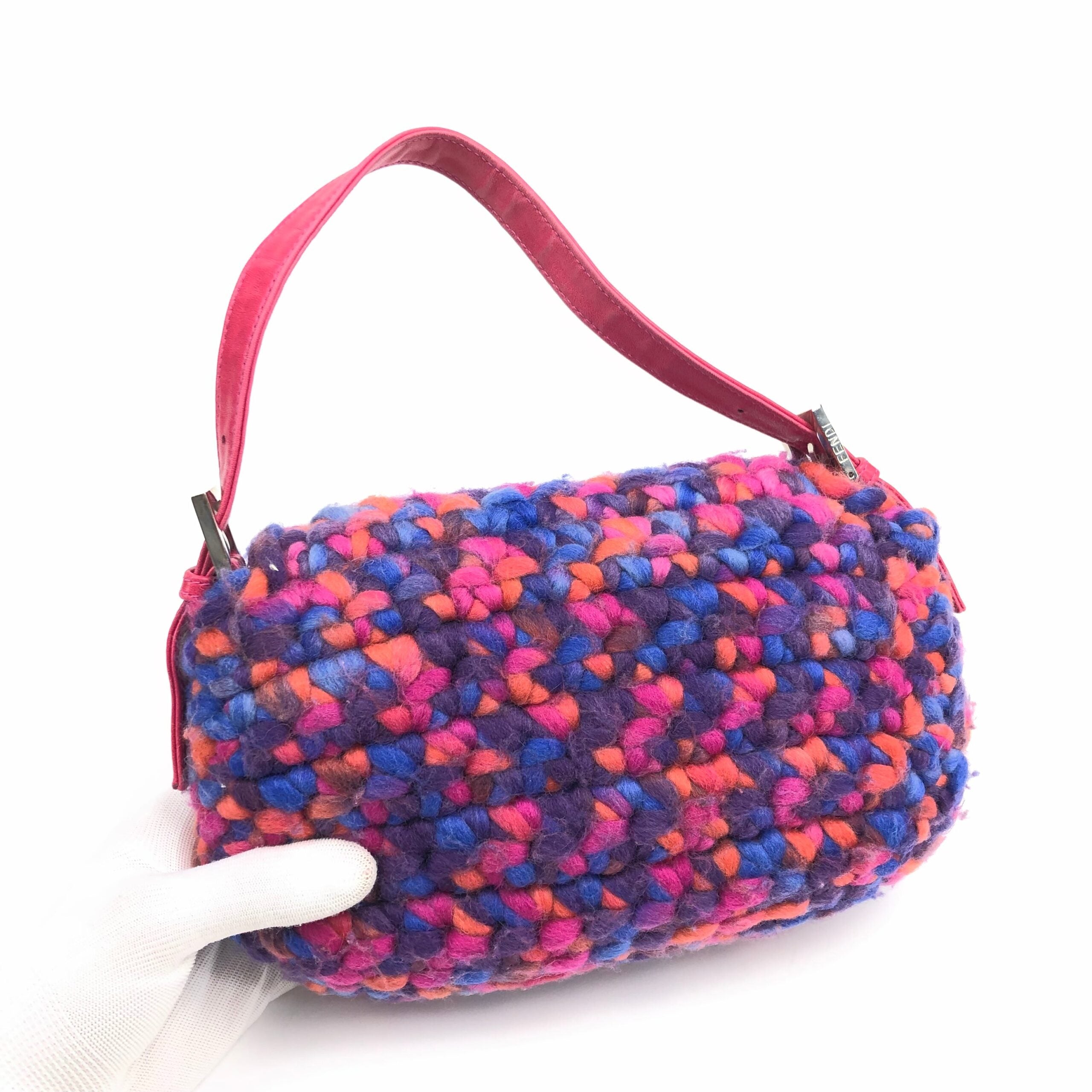 FENDI CROCHET BAGUETTE SHOULDER BAG