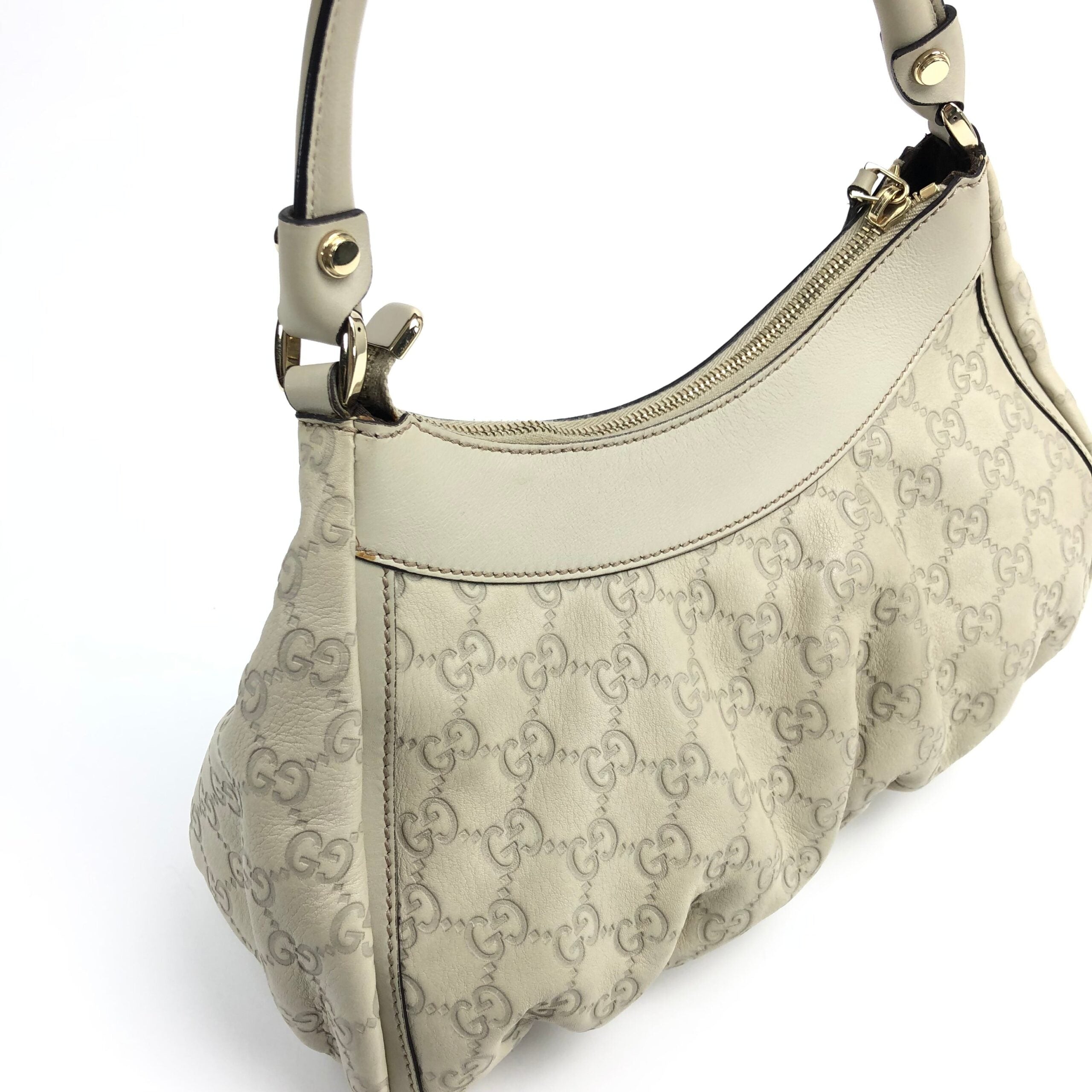 GUCCI ABBEY MONOGRAM LEATHER SHOULDER BAG