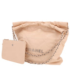 Chanel 22 shopping bag in beige leather - DETAIL 4