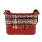 Chanel Gabrielle small model shoulder bag in red tweed and red leather - DETAIL 4