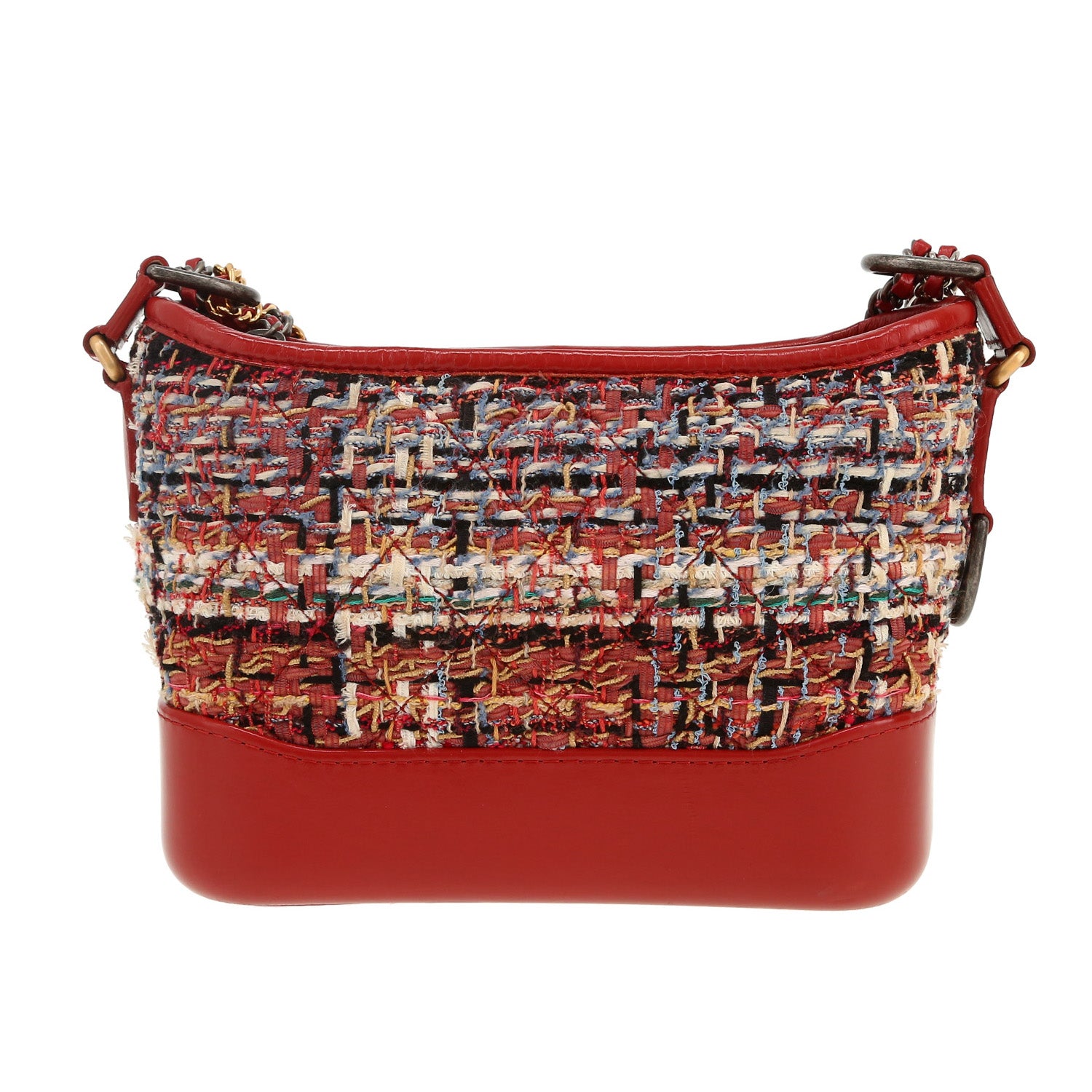 Chanel Gabrielle small model shoulder bag in red tweed and red leather - DETAIL 4
