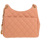Chanel Hobo shoulder bag in powder pink quilted grained leather - DETAIL 4