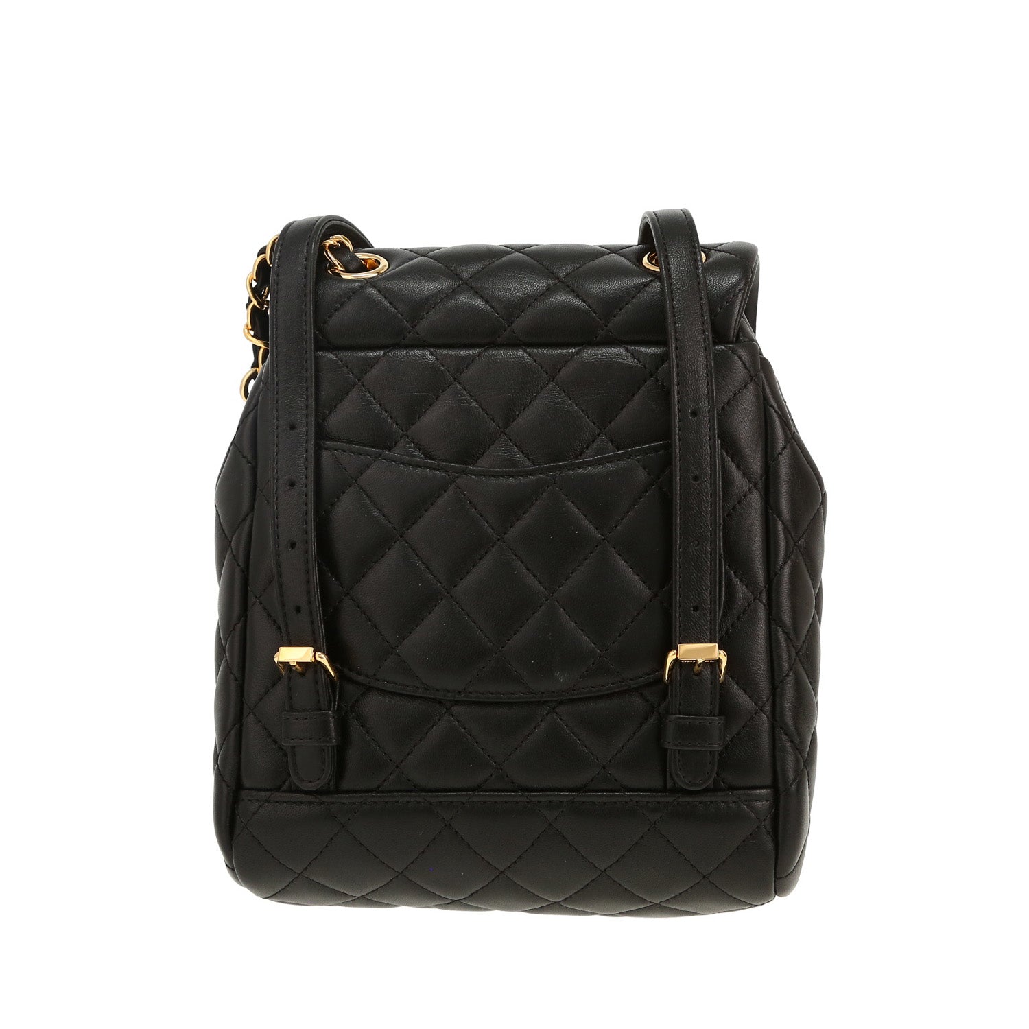 Chanel Timeless backpack in black quilted leather - DETAIL 4