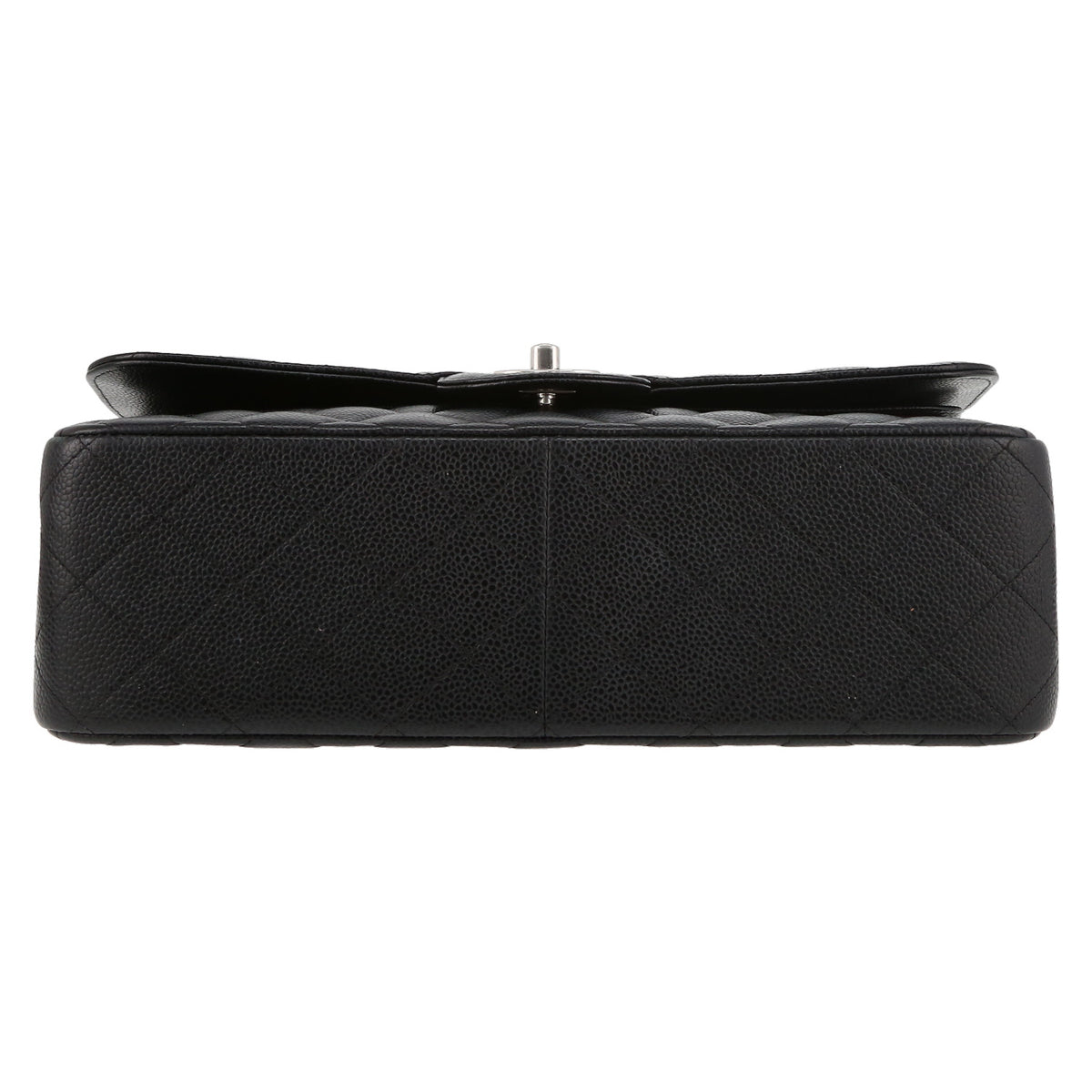 Chanel Timeless Jumbo shoulder bag in black quilted grained leather - DETAIL 4