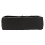 Chanel Timeless Jumbo shoulder bag in black quilted grained leather - DETAIL 4