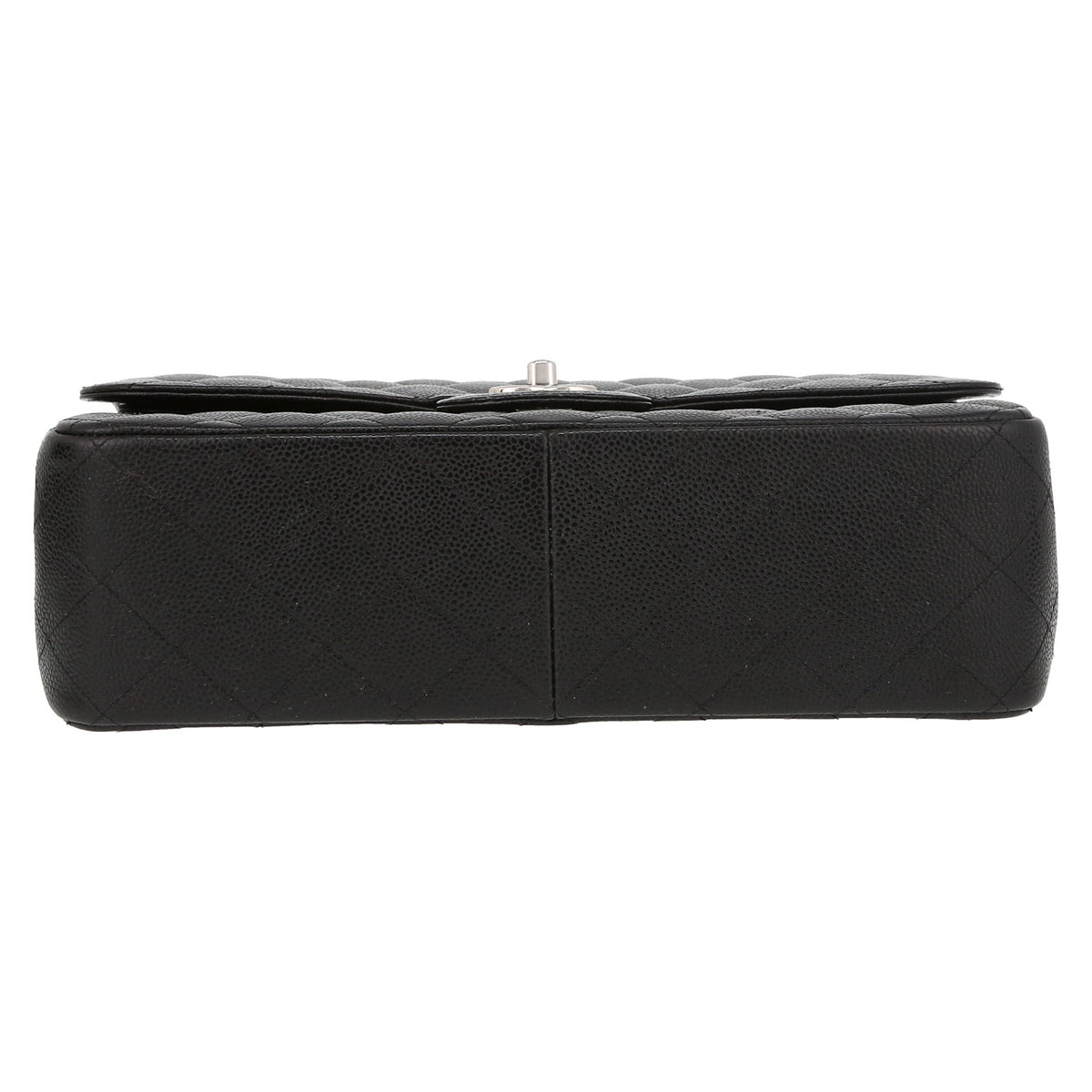 Chanel Timeless Jumbo shoulder bag in black quilted grained leather - DETAIL 4