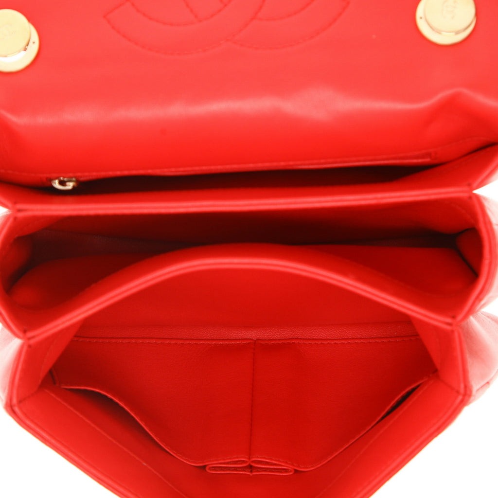Chanel Trendy CC shoulder bag in red quilted leather - DETAIL 4