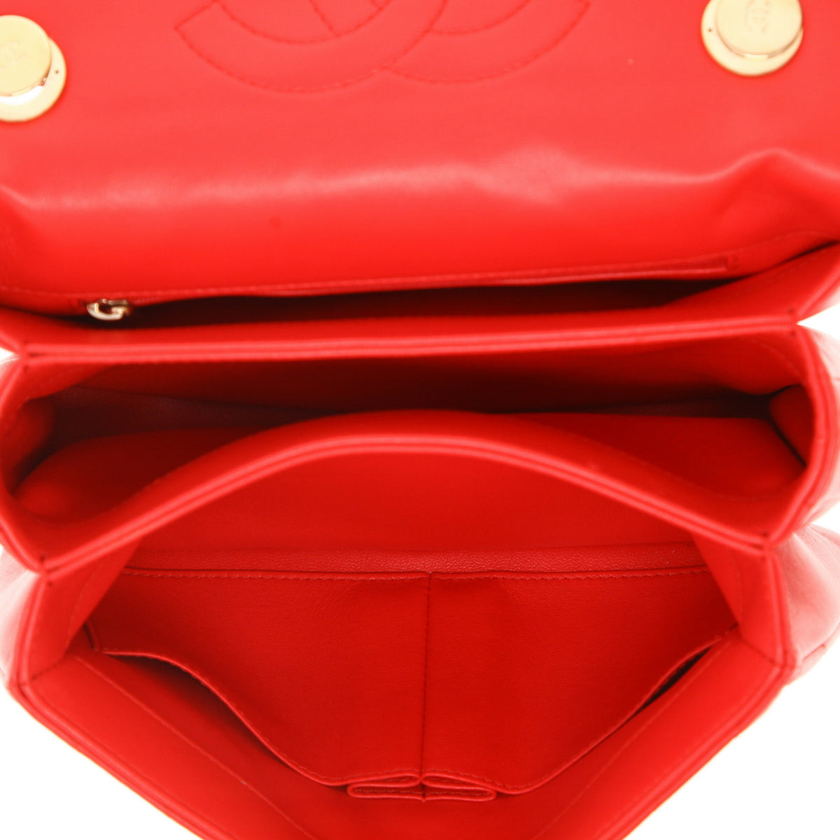 Chanel Trendy CC shoulder bag in red quilted leather - DETAIL 4