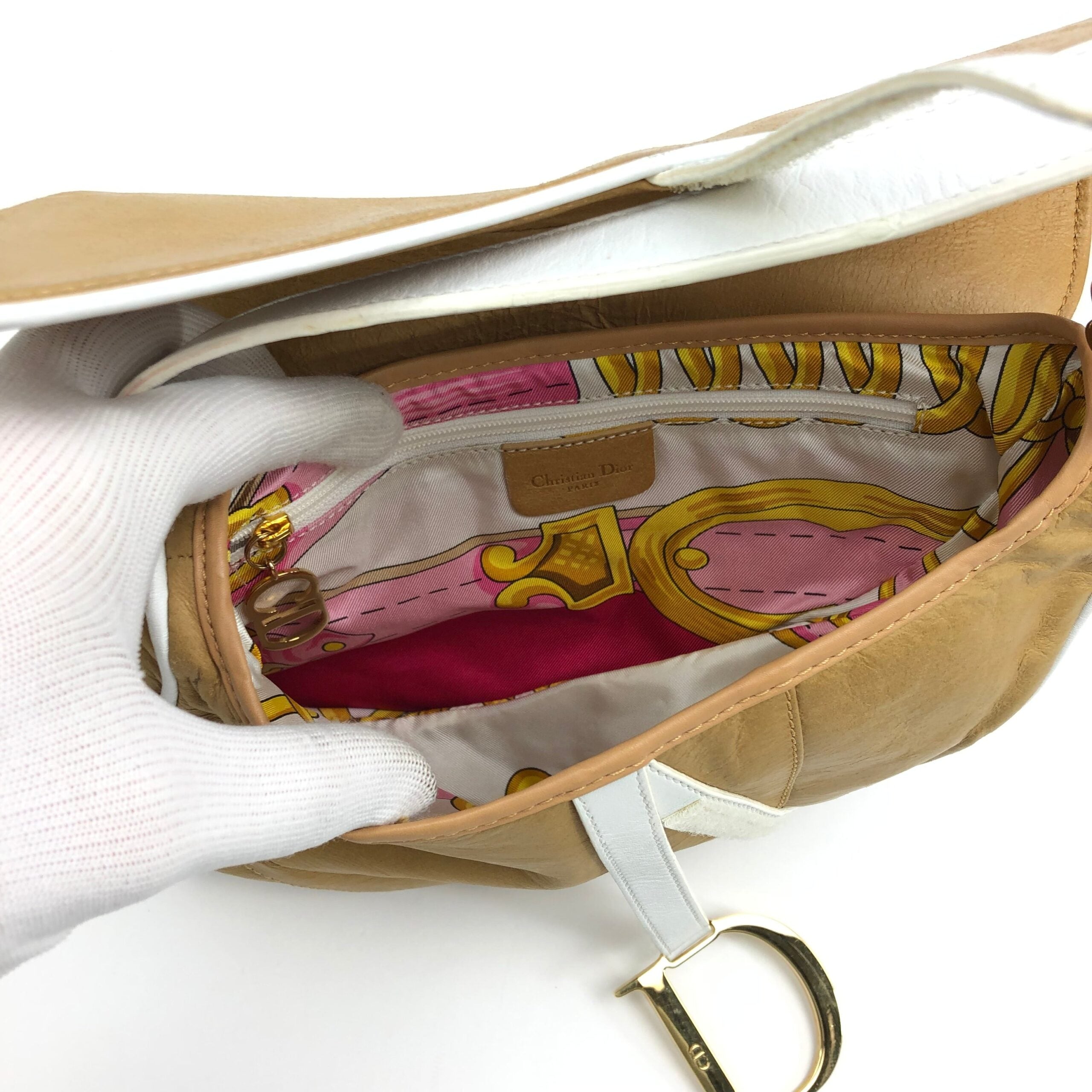 CHRISTIAN DIOR LEATHER SADDLE BAG