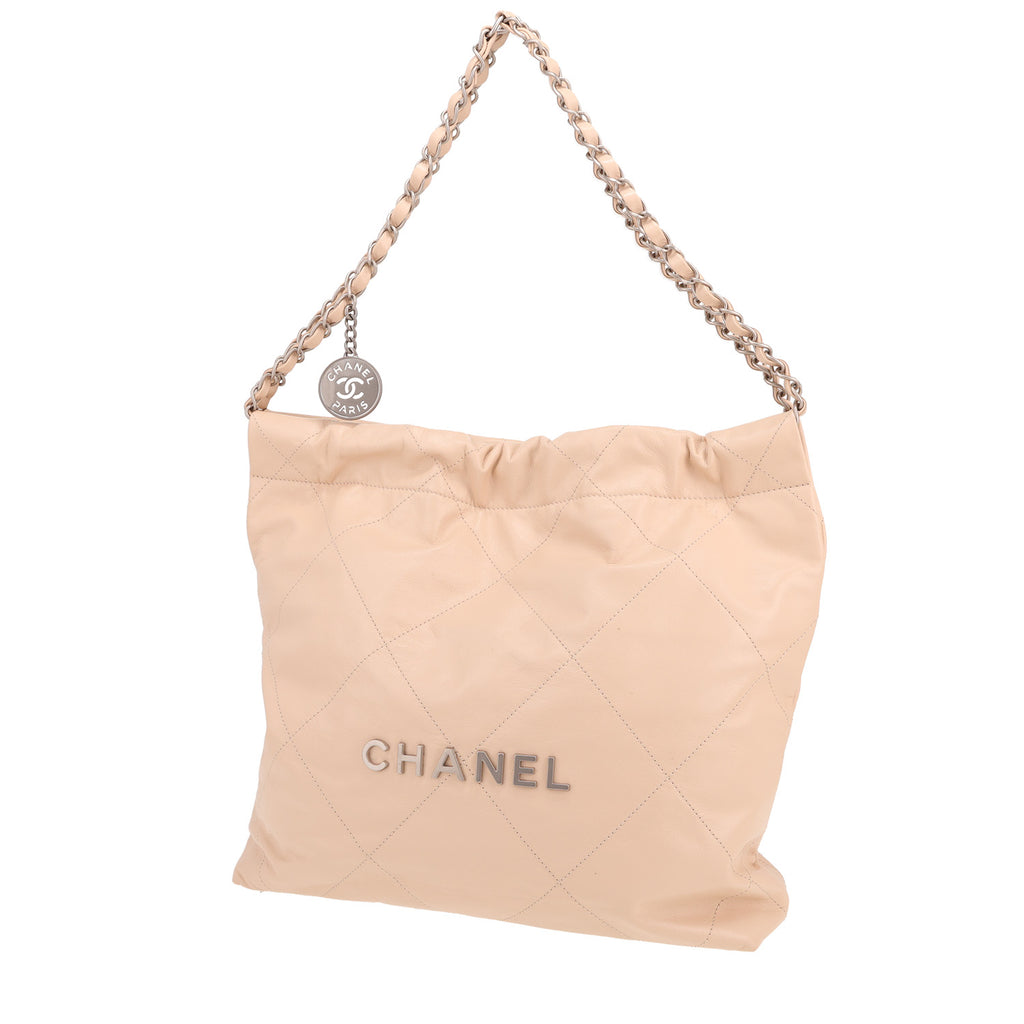 Chanel 22 shopping bag in beige leather - DETAIL 5