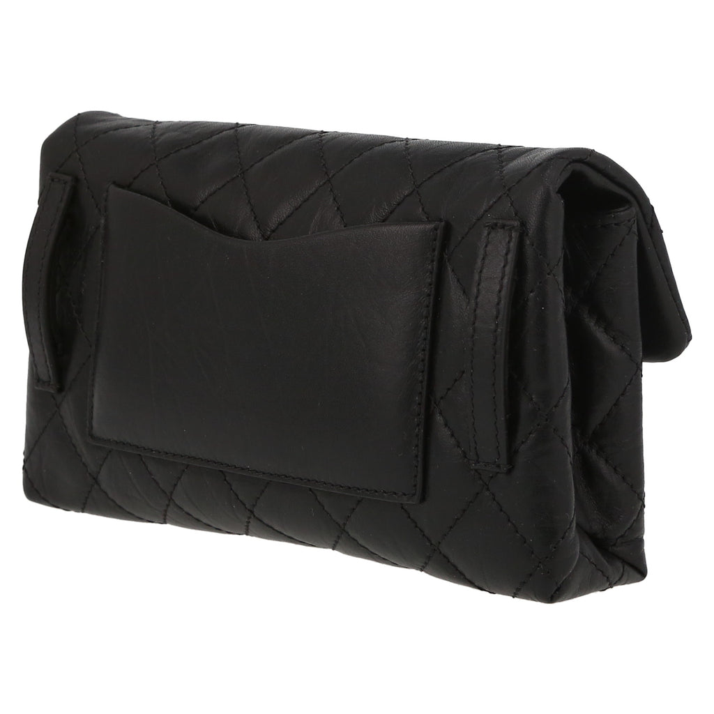 Chanel Pochette ceinture clutch-belt in black grained leather - DETAIL 5