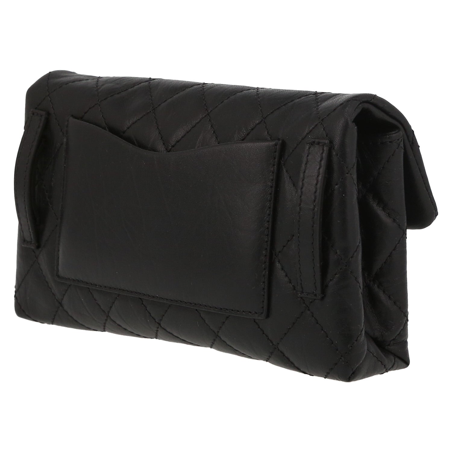 Chanel Pochette ceinture clutch-belt in black grained leather - DETAIL 5