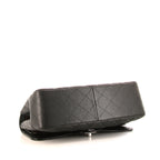 Chanel Timeless Jumbo handbag in black quilted grained leather - DETAIL 5