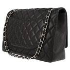 Chanel Timeless Maxi Jumbo shoulder bag in black quilted leather - DETAIL 5