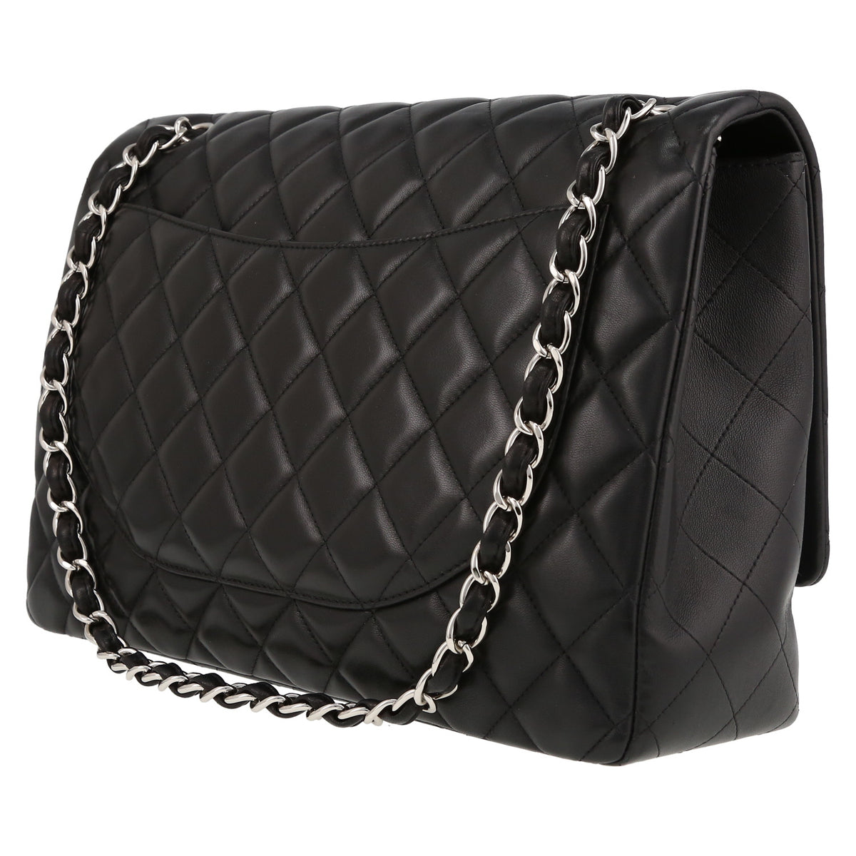 Chanel Timeless Maxi Jumbo shoulder bag in black quilted leather - DETAIL 5