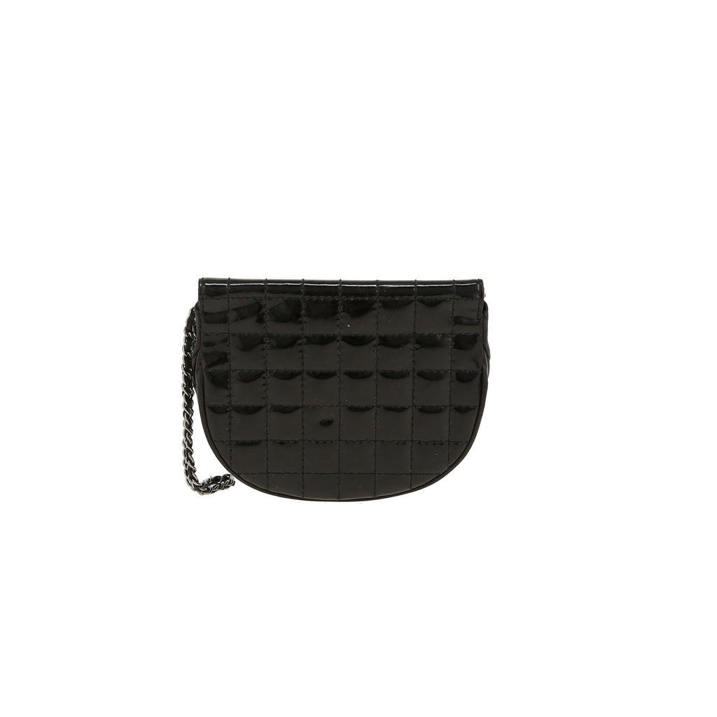 Chanel Editions Limitées clutch in black patent quilted leather and black leather - DETAIL 6