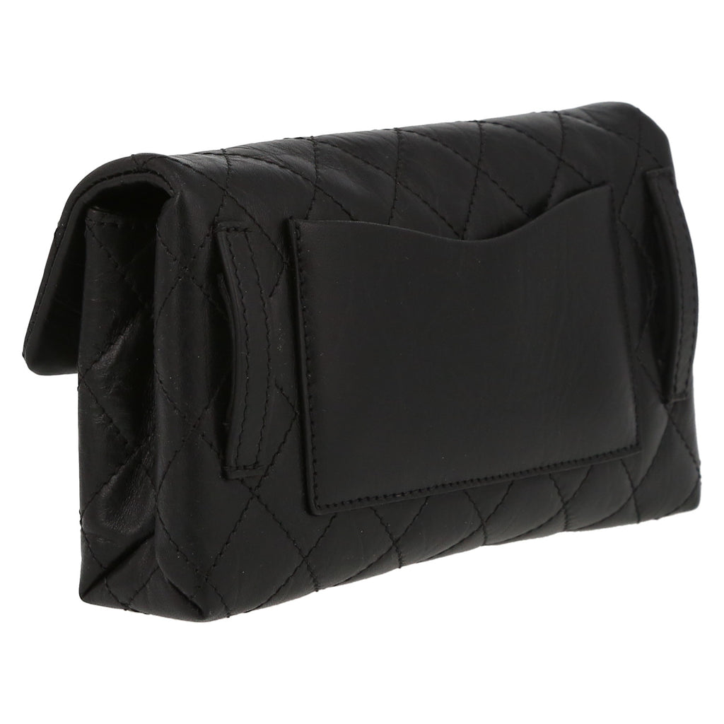 Chanel Pochette ceinture clutch-belt in black grained leather - DETAIL 6