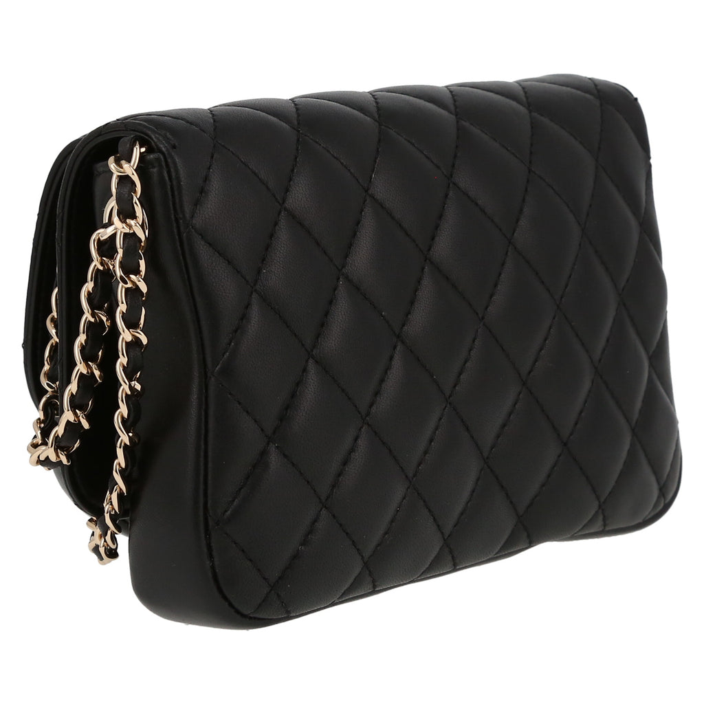 Chanel shoulder bag in black quilted leather - DETAIL 6