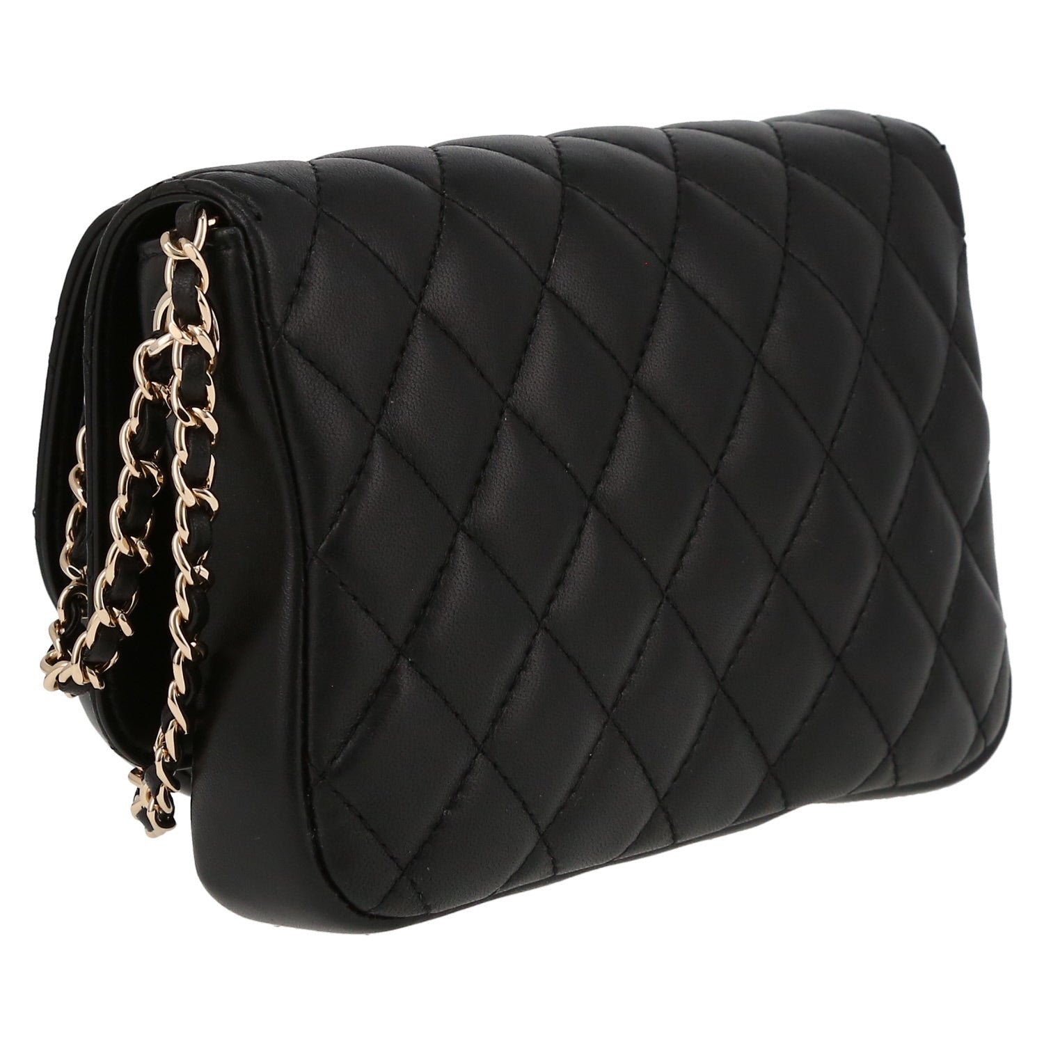 Chanel shoulder bag in black quilted leather - DETAIL 6