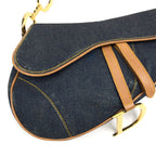 CHRISTIAN DIOR DENIM SADDLE BAG