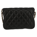 Chanel shoulder bag in black quilted leather - DETAIL 7