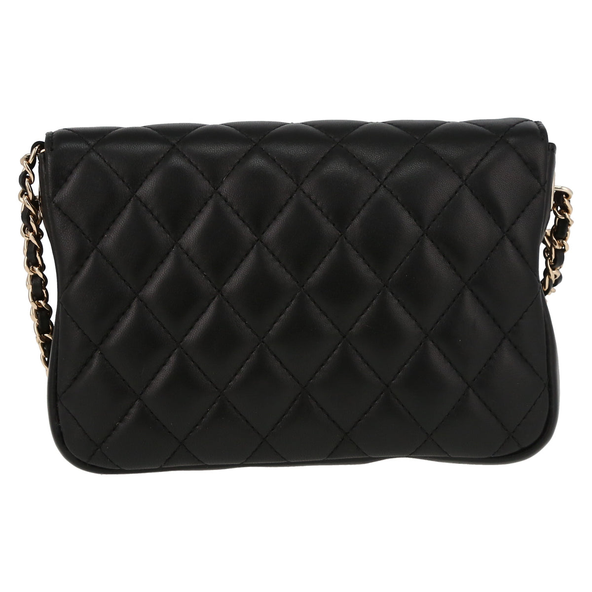 Chanel shoulder bag in black quilted leather - DETAIL 7