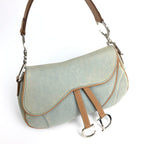 CHRISTIAN DIOR DENIM DOUBLE SADDLE BAG
