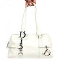 CHRISTIAN DIOR LEATHER BAG WITH SILVER HARDWARE