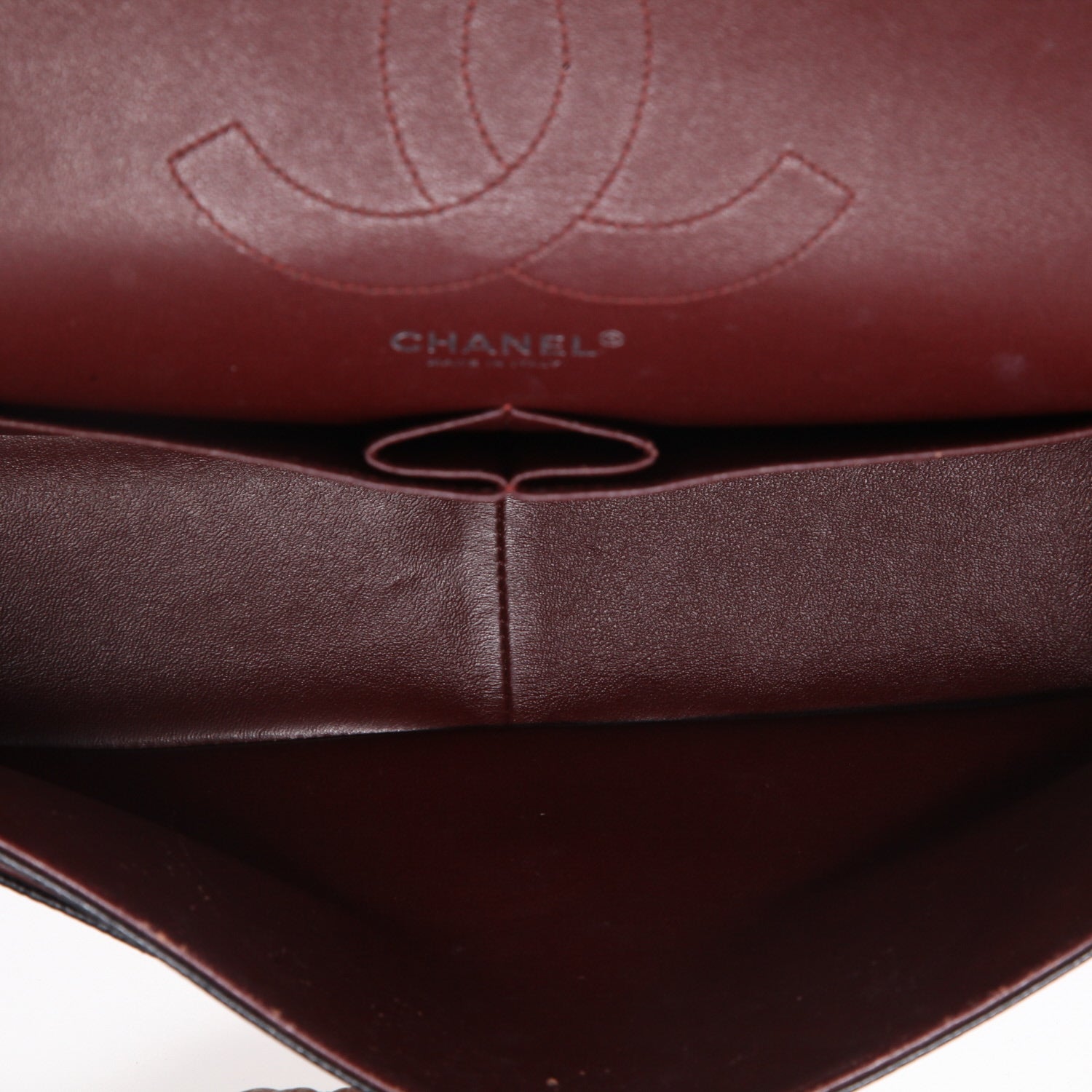 Chanel Timeless Jumbo shoulder bag in black quilted grained leather - DETAIL 8