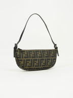 FENDI ZUCCA CRESCENT SHOULDER BAG