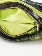 FENDI DENIM BAGUETTE WITH FLOWER DETAILING