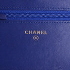 Chanel Wallet on Chain pouch in royal blue quilted velvet - DETAIL 9