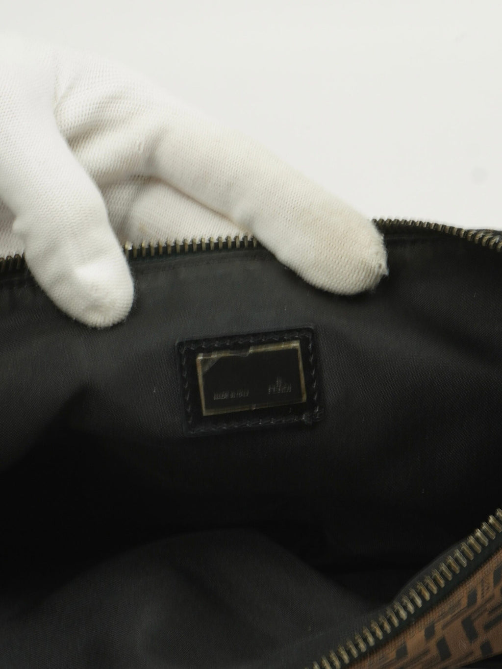 FENDI ZUCCA CRESCENT SHOULDER BAG