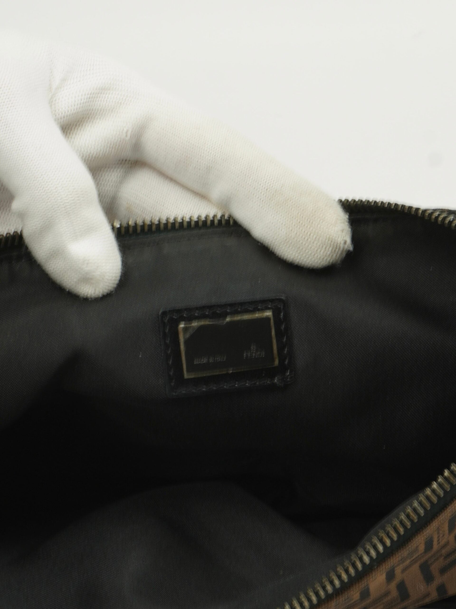 FENDI ZUCCA CRESCENT SHOULDER BAG