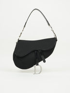 CHRISTIAN DIOR BLACK NYLON SADDLE BAG