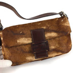 FENDI CALF HAIR BAGUETTE BAG