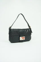 FENDI LEATHER BAGUETTE WITH MARBLE BUCKLE