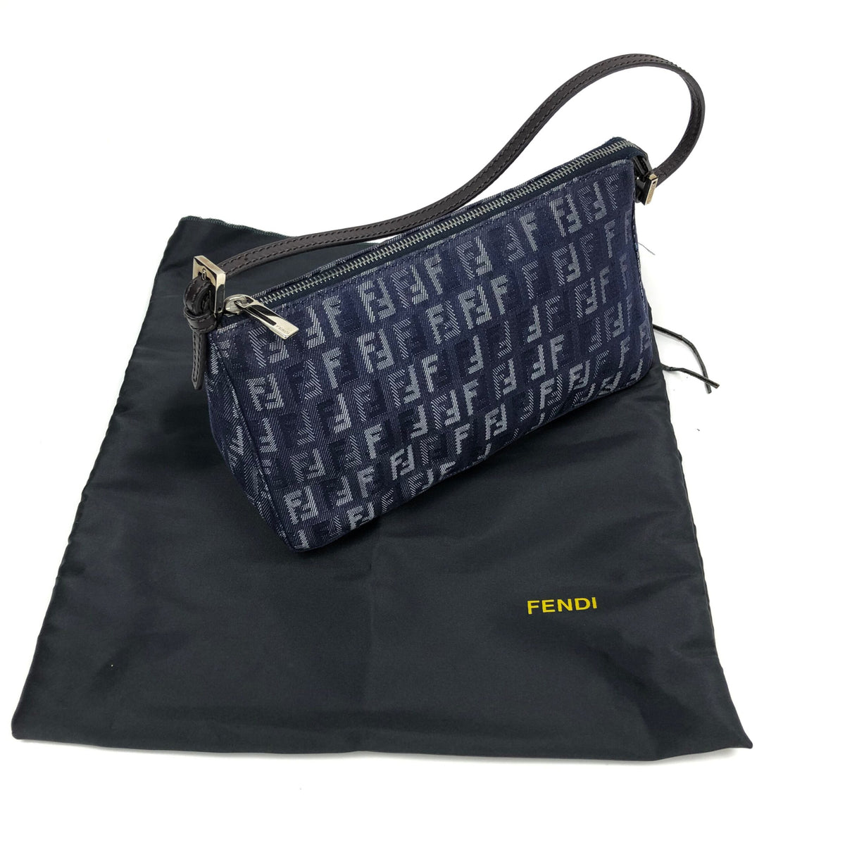 FENDI ZUCCA DENIM SHOULDER BAG