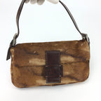 FENDI CALF HAIR BAGUETTE BAG
