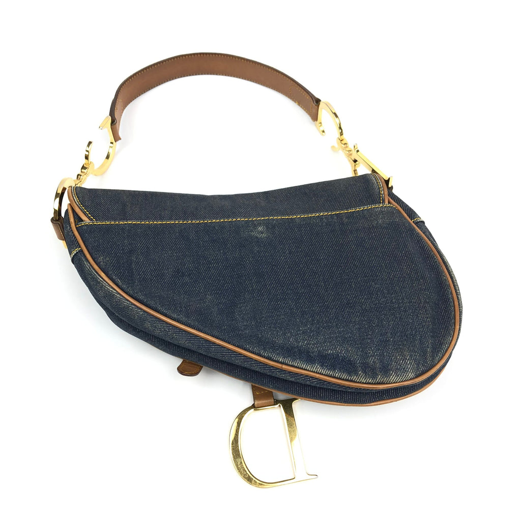 CHRISTIAN DIOR DENIM SADDLE BAG
