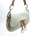 CHRISTIAN DIOR DENIM DOUBLE SADDLE BAG