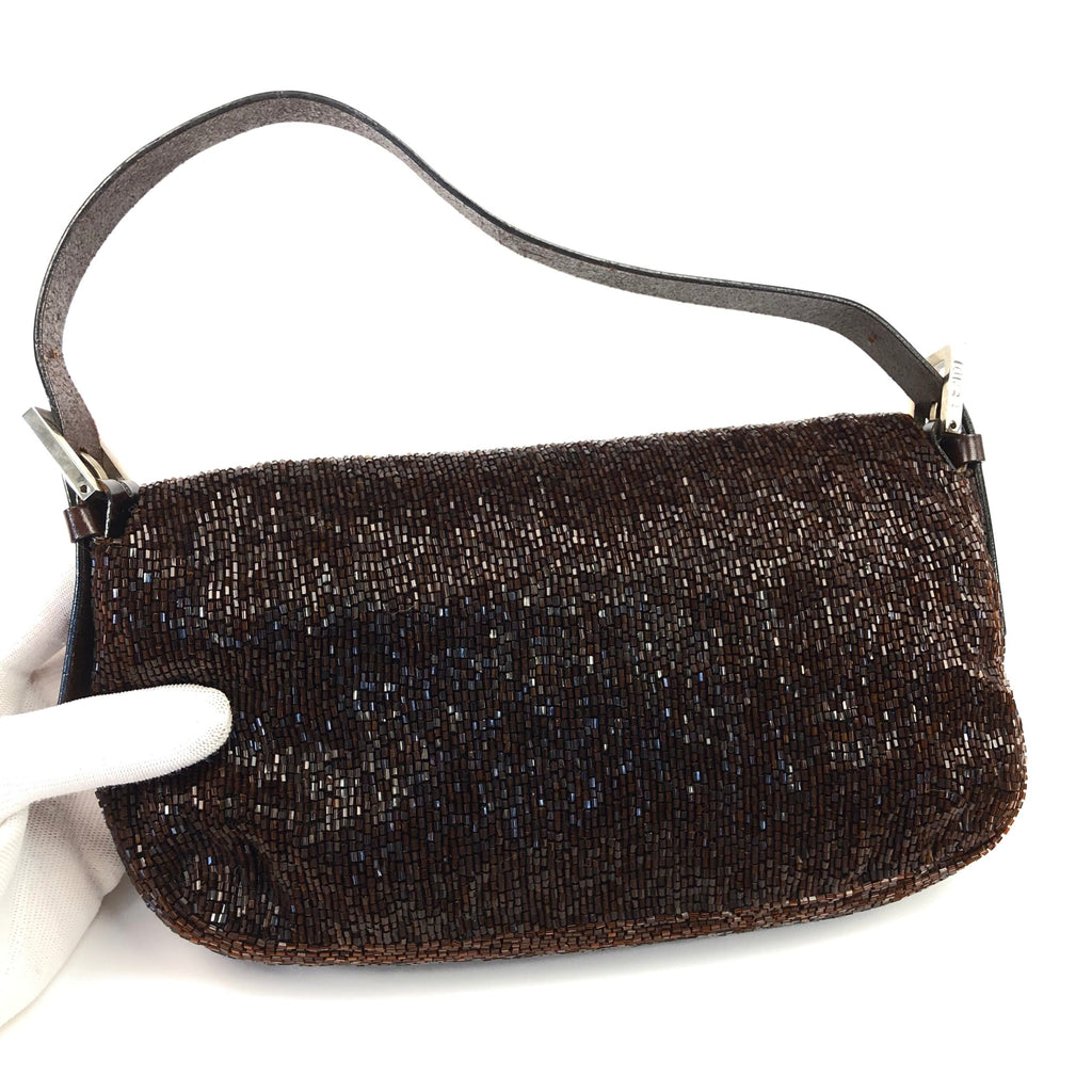 FENDI BEADED BAGUETTE SHOULDER BAG