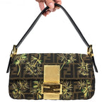 FENDI ZUCCA FLORAL BAGUETTE BAG