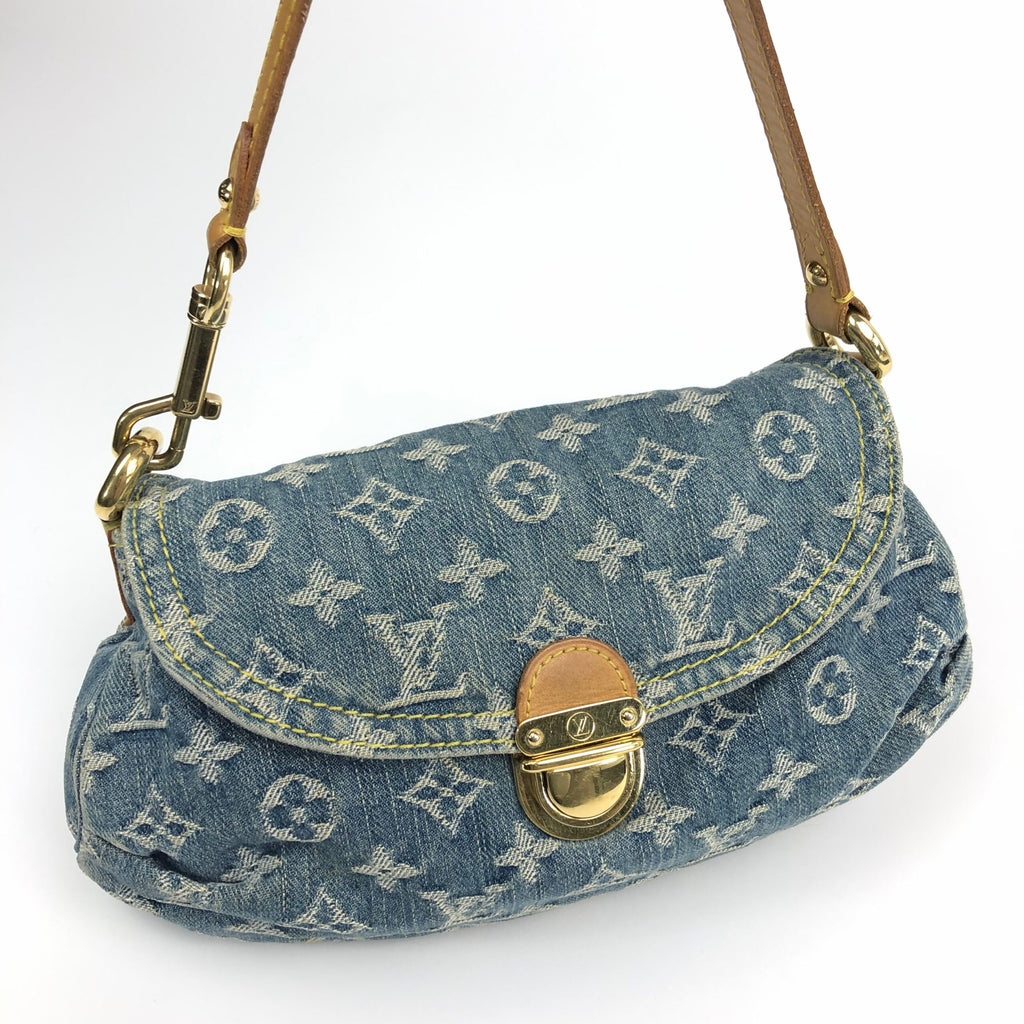 LOUIS VUITTON DENIM PLEATY SHOULDER BAG